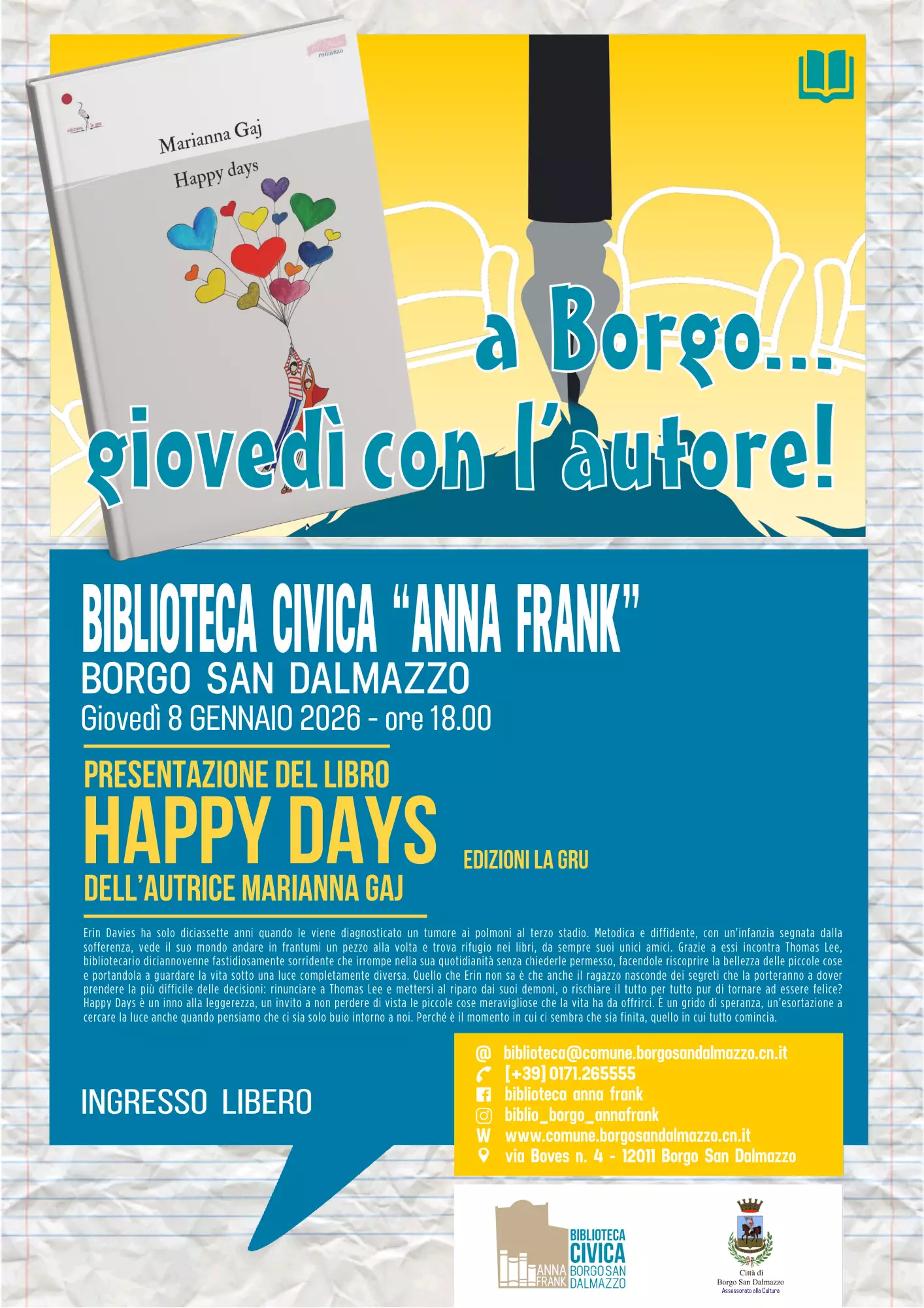 La locandina dedicata alla presentazione di Happy Days