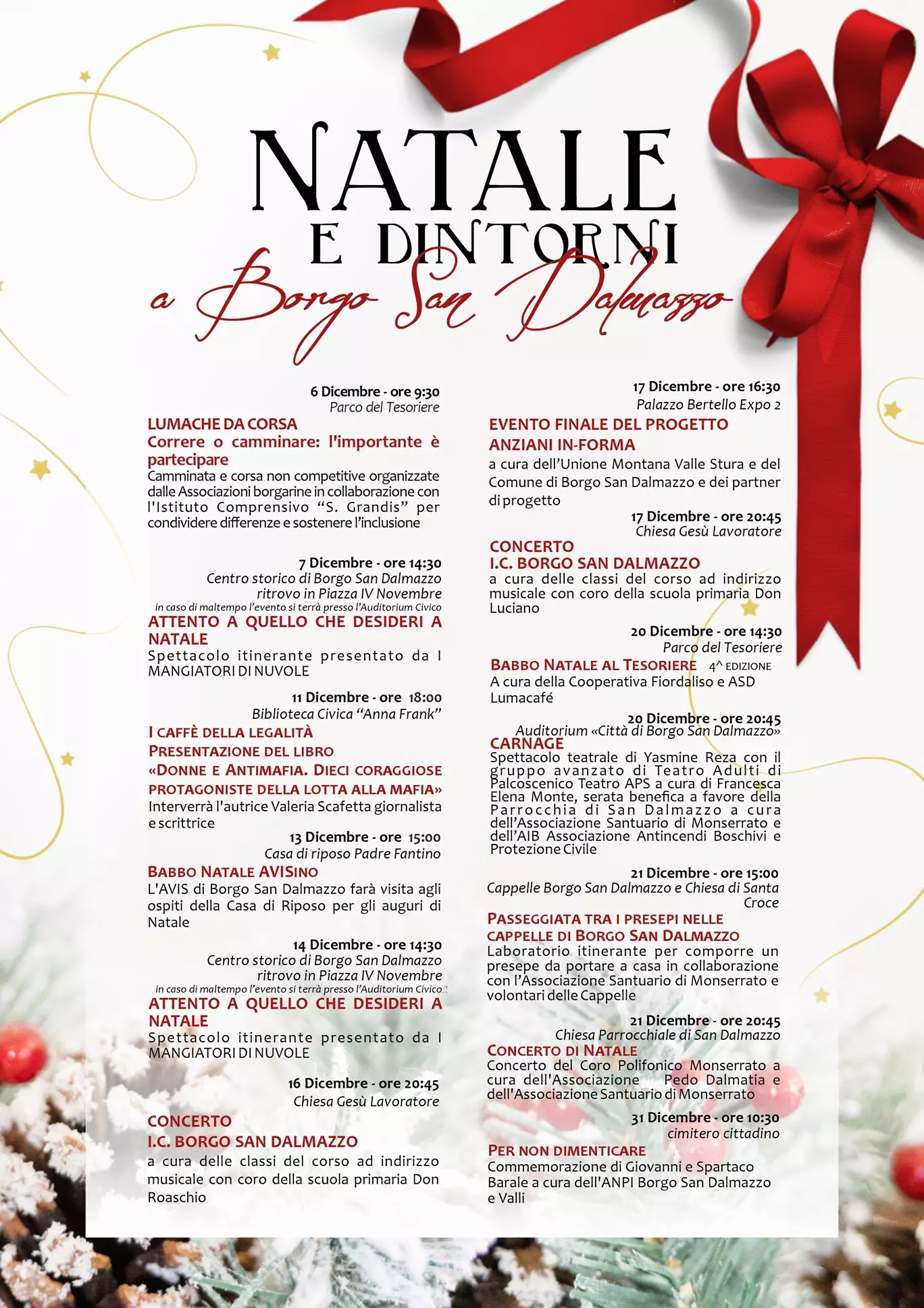 La locandina di Natale e dintorni a Borgo San Dalmazzo