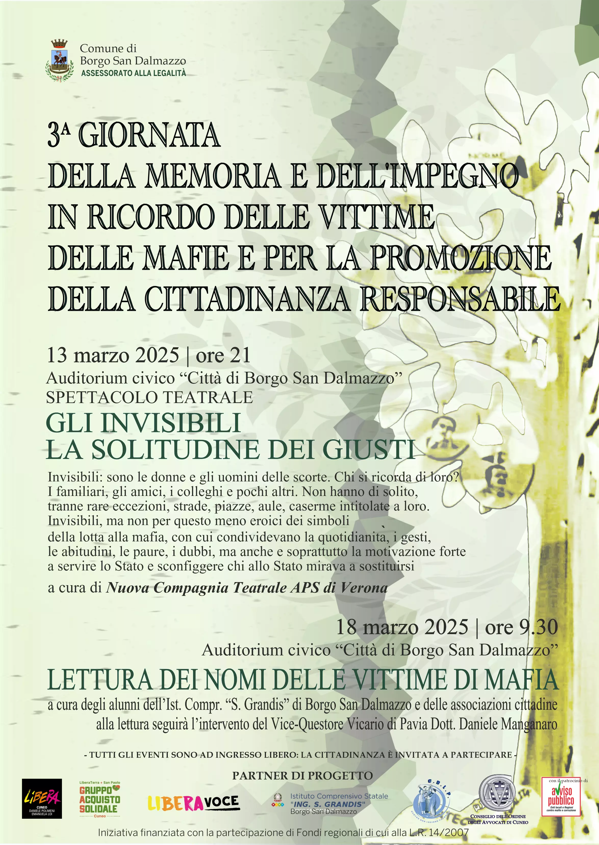 La locandina dell'iniziativa