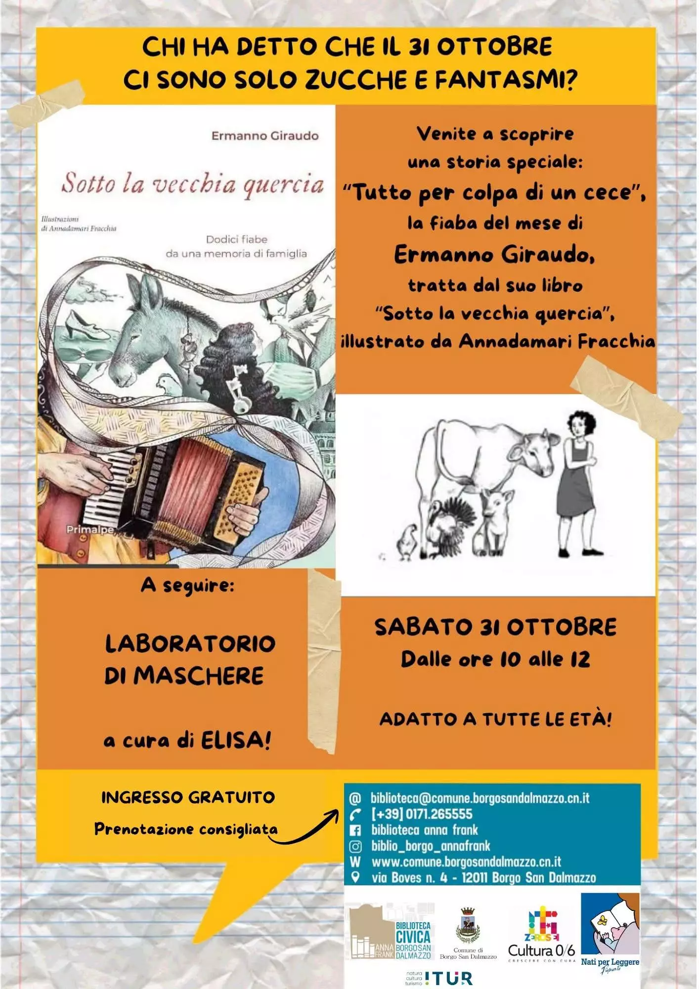 Fiaba e laboratorio in Biblioteca: Tutto per colpa di un cece