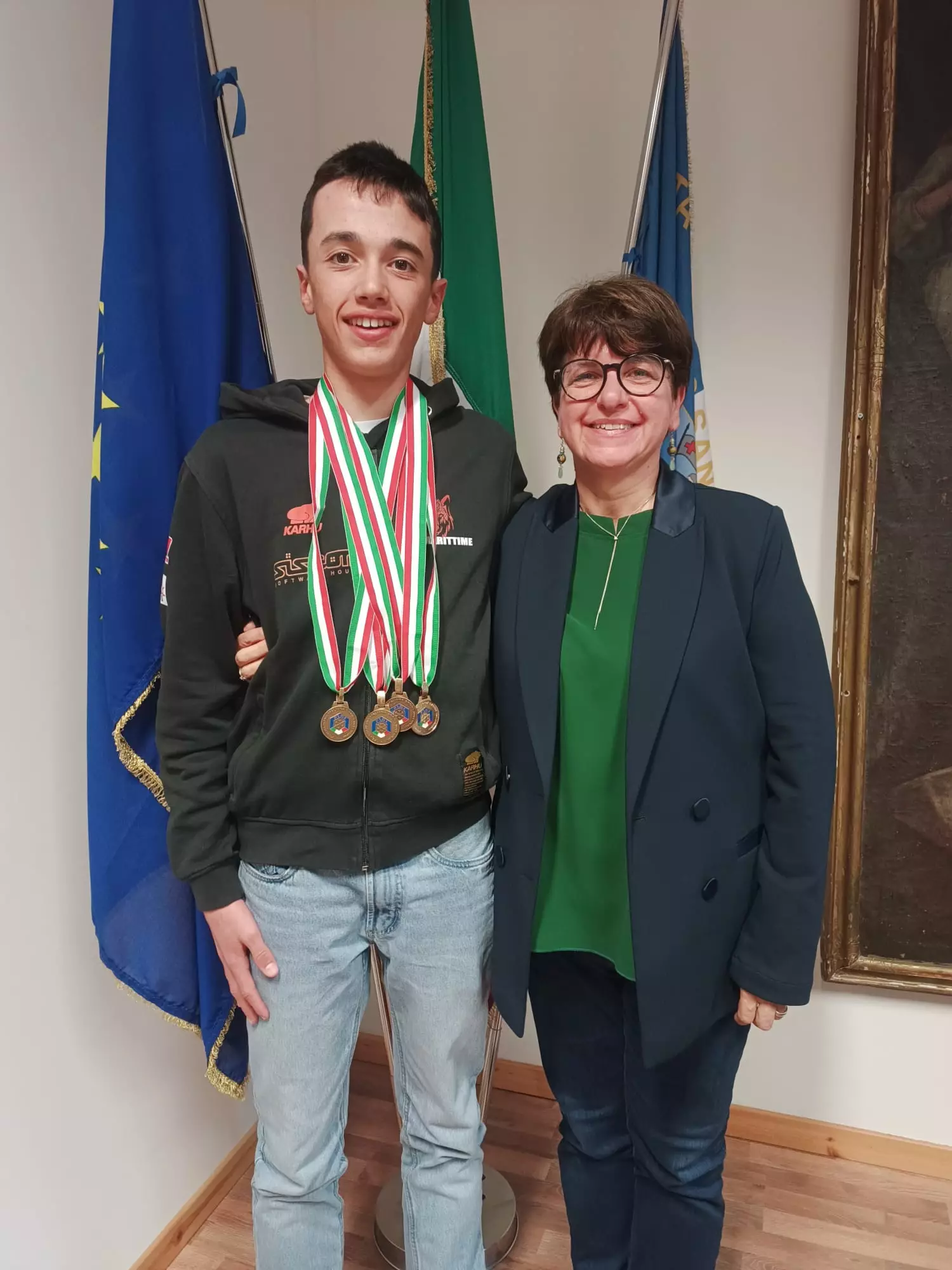 Giacomo Corte De Checco con la sindaca Robbione